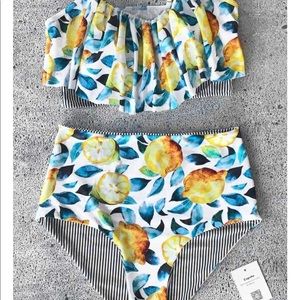 Summer Lemon Falbala Bikini Set